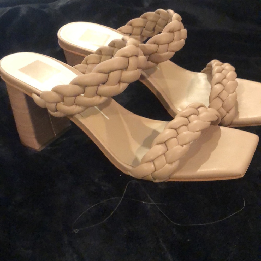 Dolci viita block heel nude sandals size 10